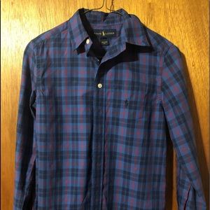 Ralph Lauren Boys Blue Plaid, size M